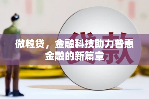 金州微粒贷，金融科技助力普惠金融的新篇章