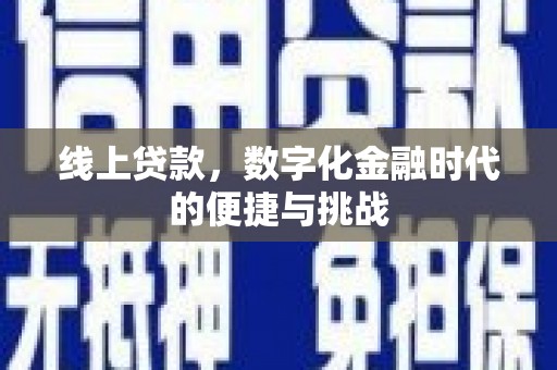 金州线上贷款，数字化金融时代的便捷与挑战