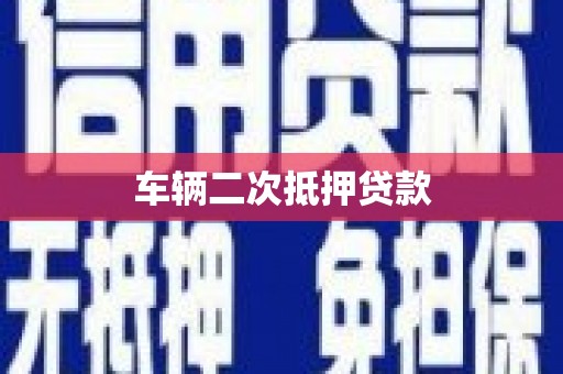 金州车辆二次抵押贷款