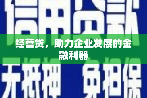 金州经营贷，助力企业发展的金融利器