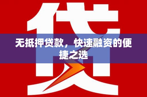 金州无抵押贷款，快速融资的便捷之选
