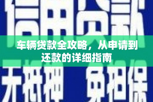 金州车辆贷款全攻略，从申请到还款的详细指南