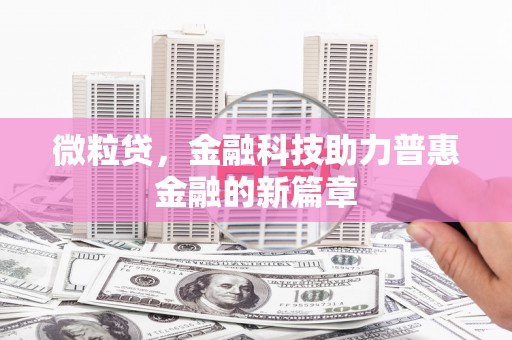 金州微粒贷，金融科技助力普惠金融的新篇章