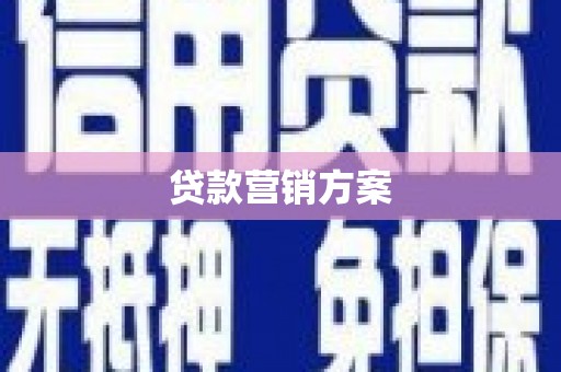 金州贷款营销方案