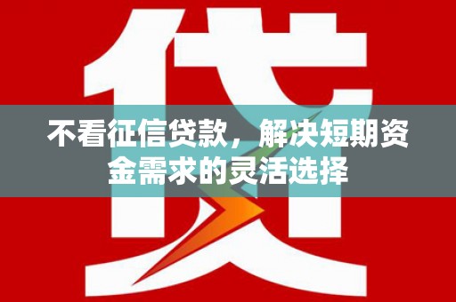 金州不看征信贷款，解决短期资金需求的灵活选择
