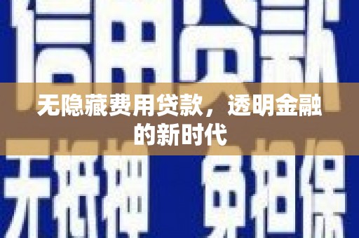 金州无隐藏费用贷款，透明金融的新时代