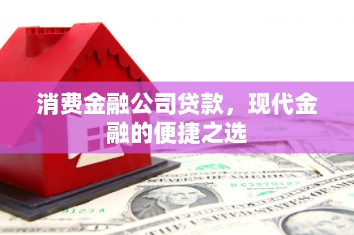 金州消费金融公司贷款，现代金融的便捷之选