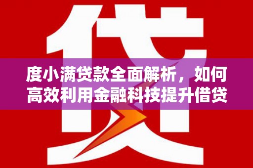 金州度小满贷款全面解析，如何高效利用金融科技提升借贷体验