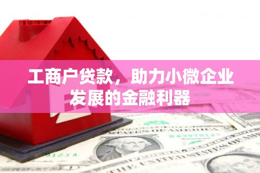 金州工商户贷款，助力小微企业发展的金融利器