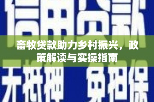 金州畜牧贷款助力乡村振兴，政策解读与实操指南