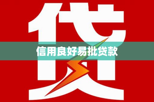 金州信用良好易批贷款