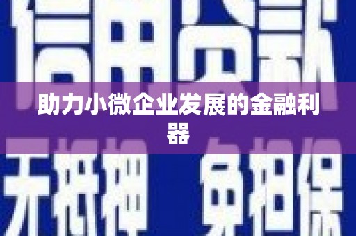 金州助力小微企业发展的金融利器
