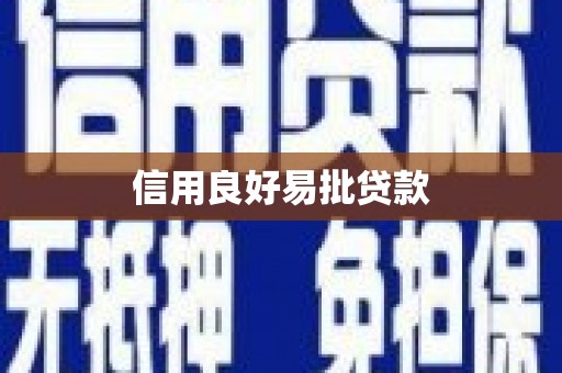 金州信用良好易批贷款